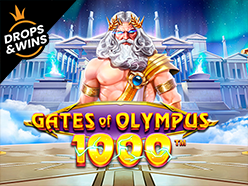 Olimp xudolarining darvozalarini aks ettiruvchi, ulug'vor va afsonaviy "Gates of Olympus" o'yinining tasvirlanishi.