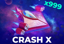 Hayajonli va ekstremal "Crash X" o'yinining dinamik va kuchli tasvirlanishi.